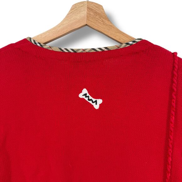 Jack B Quick Fuzzy Scotty Dog Knit Cardigan Sweater Size Medium Coin Purse - Picture 7 of 10